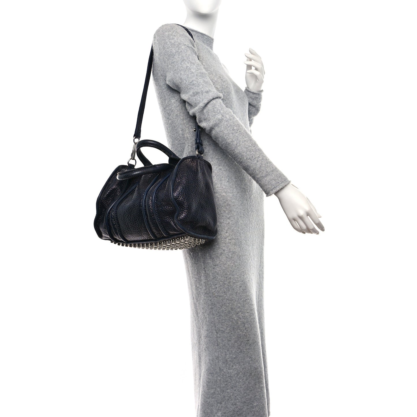 Pebbled Lambskin Inside Out Rocco Black Nickel Hardware