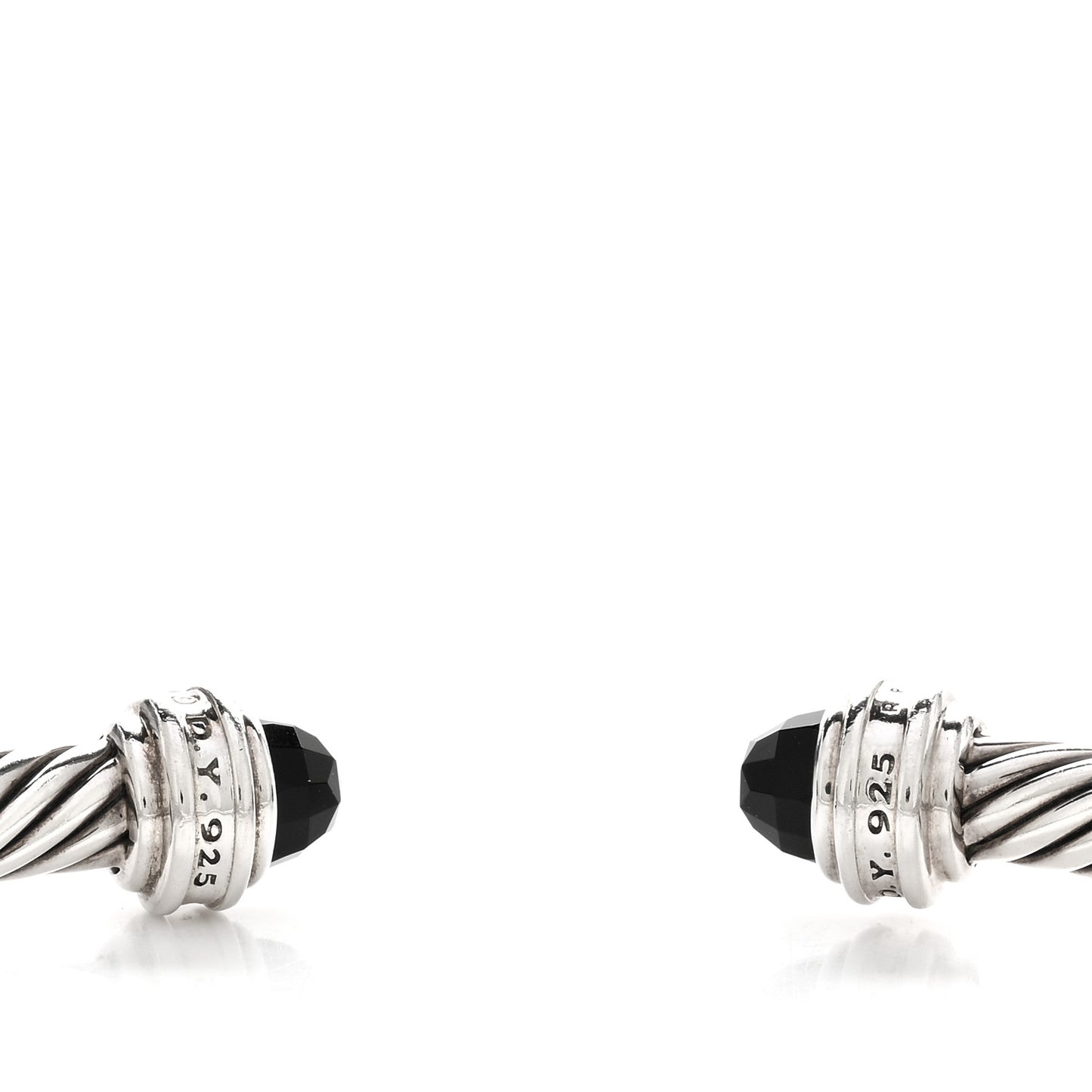 Sterling Silver Diamond Black Onyx 5mm Cable Classics Princess Bracelet
