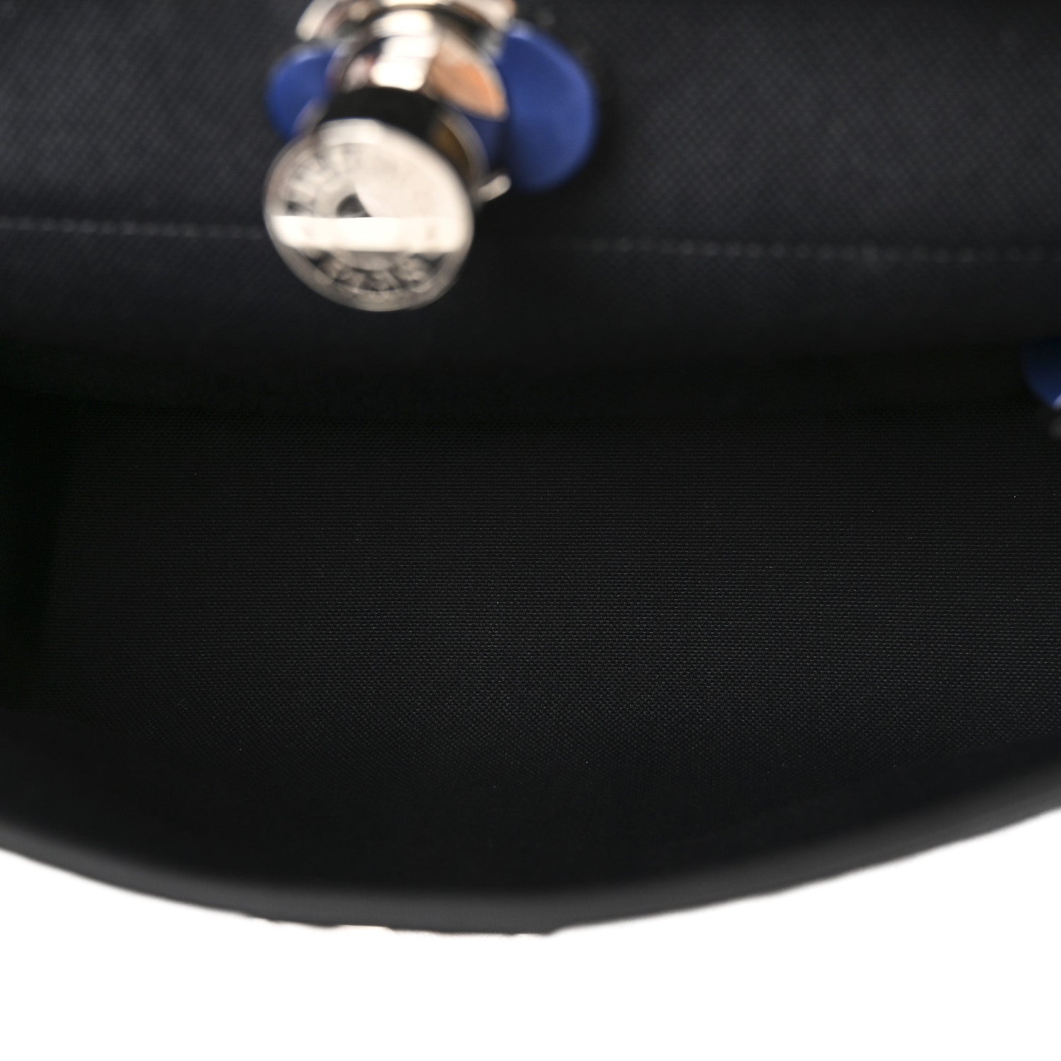 Hermes Military Toile Vache Hunter Herbag Zip 31 PM Black Bleu Saphir 6 of 12