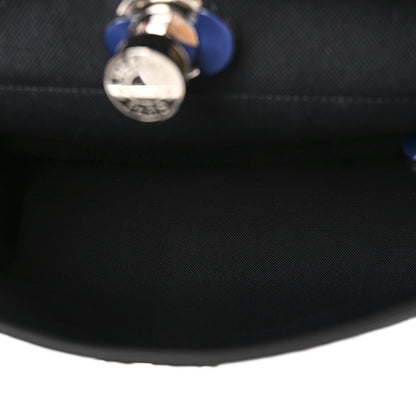 Hermes Military Toile Vache Hunter Herbag Zip 31 PM Black Bleu Saphir 6 of 12