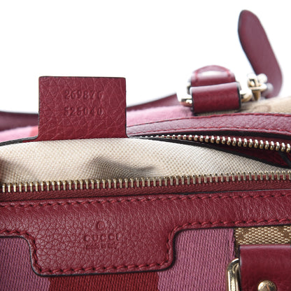 Gucci Monogram Cellarius Calfskin Vintage Web Small Boston Beige Ebony Soft Burgundy Peonia Flower Box Pink 11 of 14