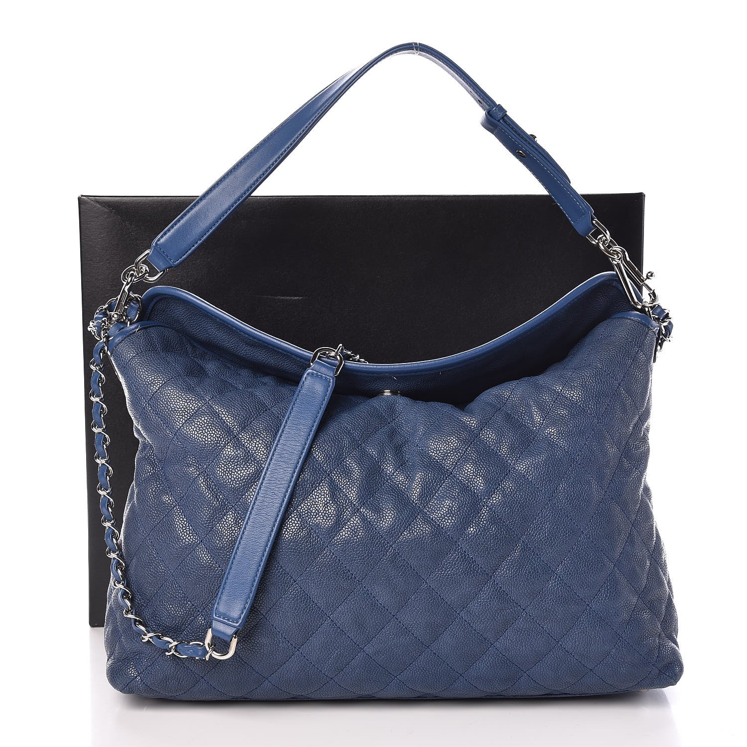 Chanel Caviar Quilted French Riviera Hobo Blue 10 of 10