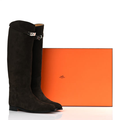 Hermes Suede Kelly Jumping Boots 39 Ecorce 12 of 12