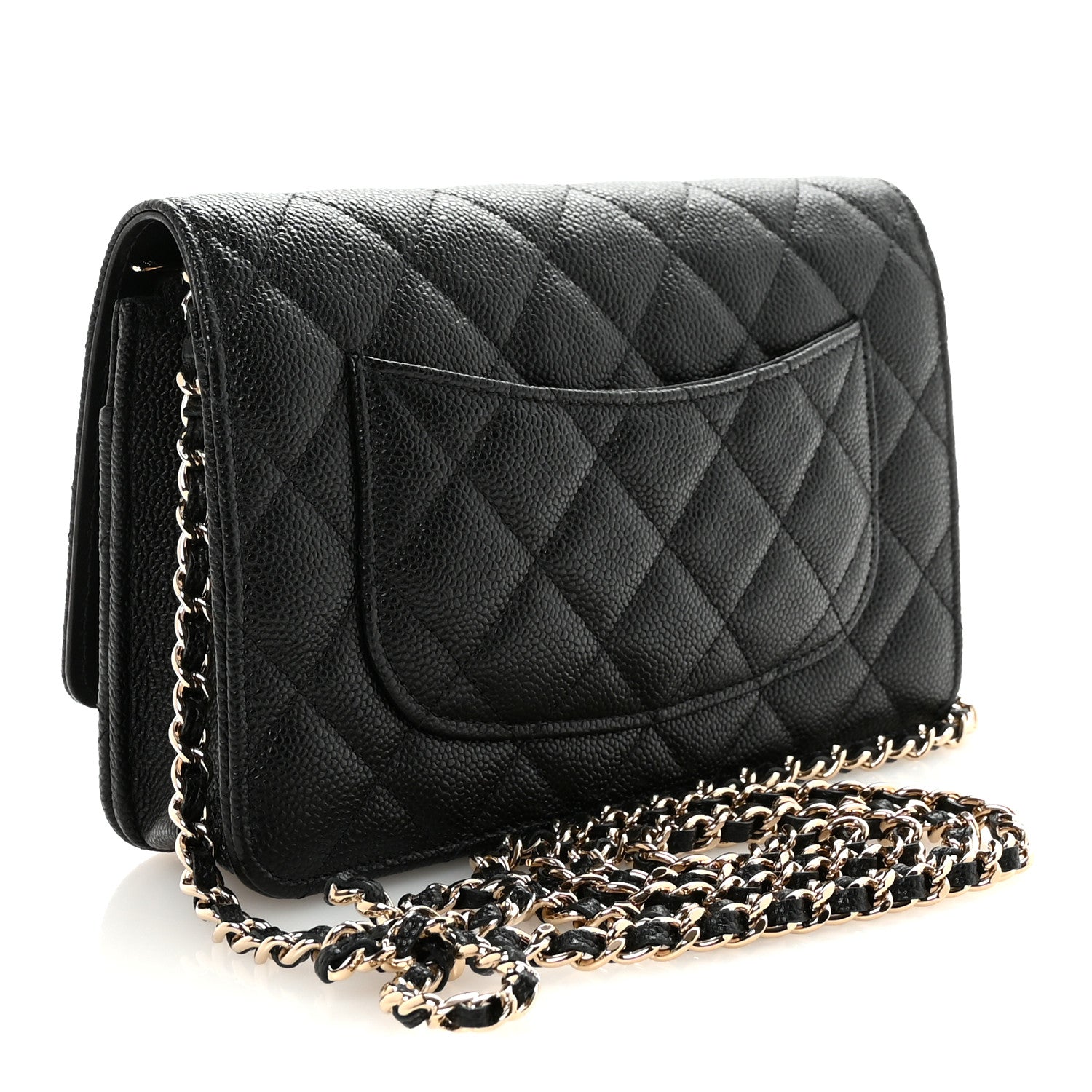 Chanel Caviar Quilted Bow Wallet On Chain WOC Black 3 of 11