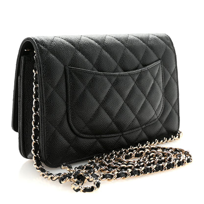 Chanel Caviar Quilted Bow Wallet On Chain WOC Black 3 of 11