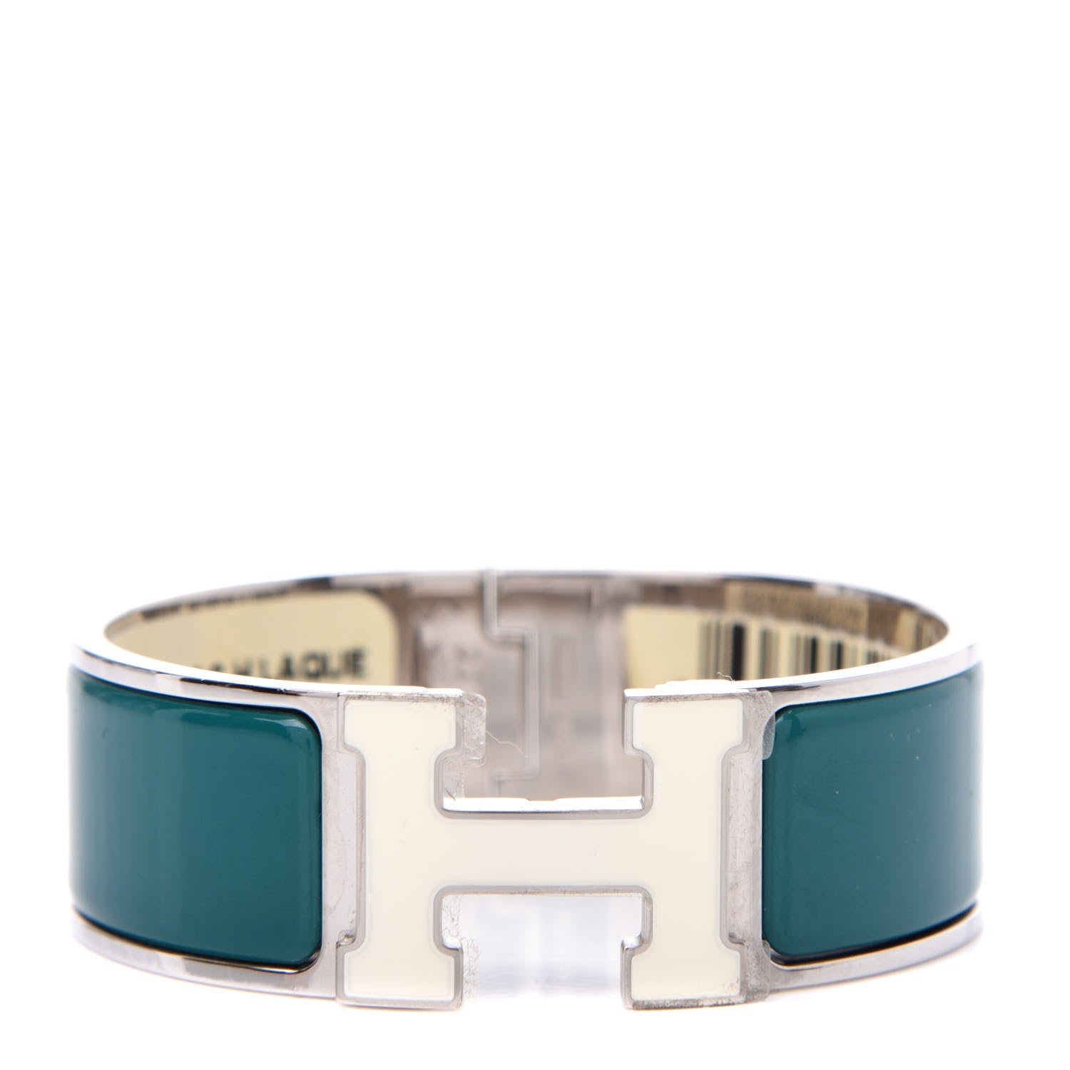 Hermes Enamel Wide Clic Clac H Bracelet PM White Veronese 1 of 4