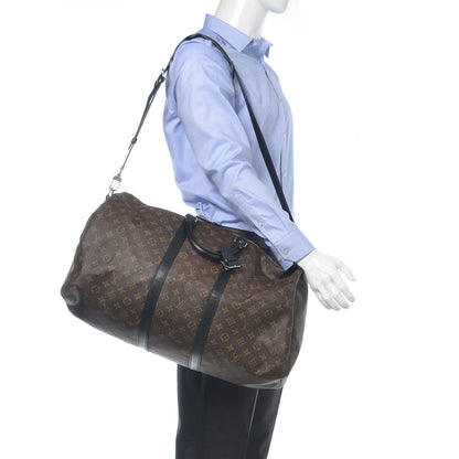 Louis Vuitton Monogram Macassar Keepall Bandouliere 55 2 of 13