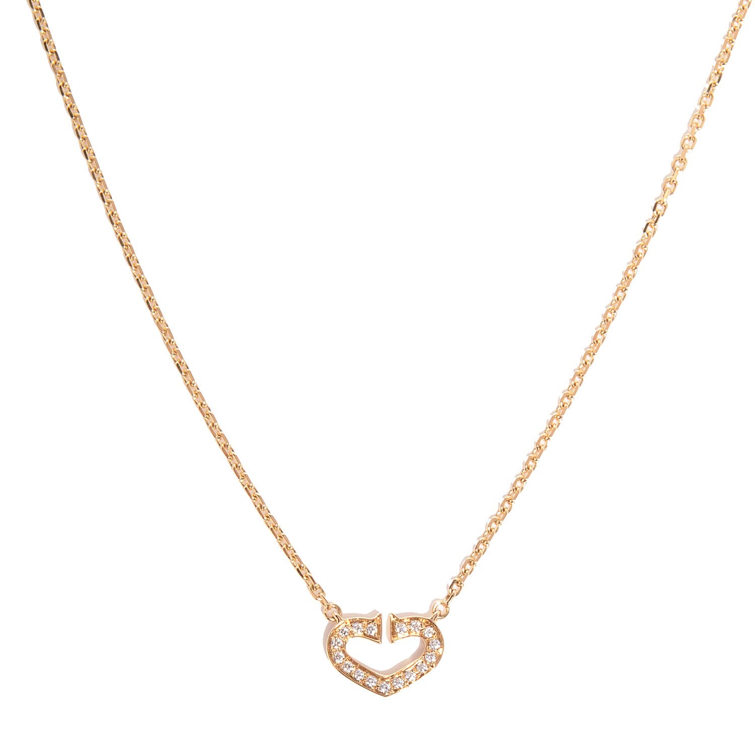 Cartier 18K Yellow Gold Diamond Hearts And Symbols Pendant Necklace 5 of 5