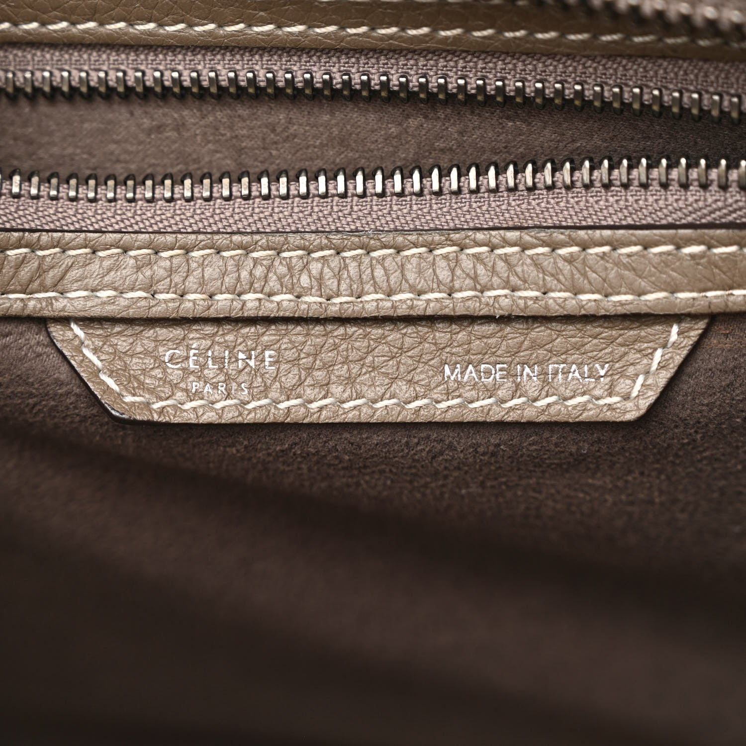 Celine Drummed Calfskin Micro Luggage Souris 6 of 14