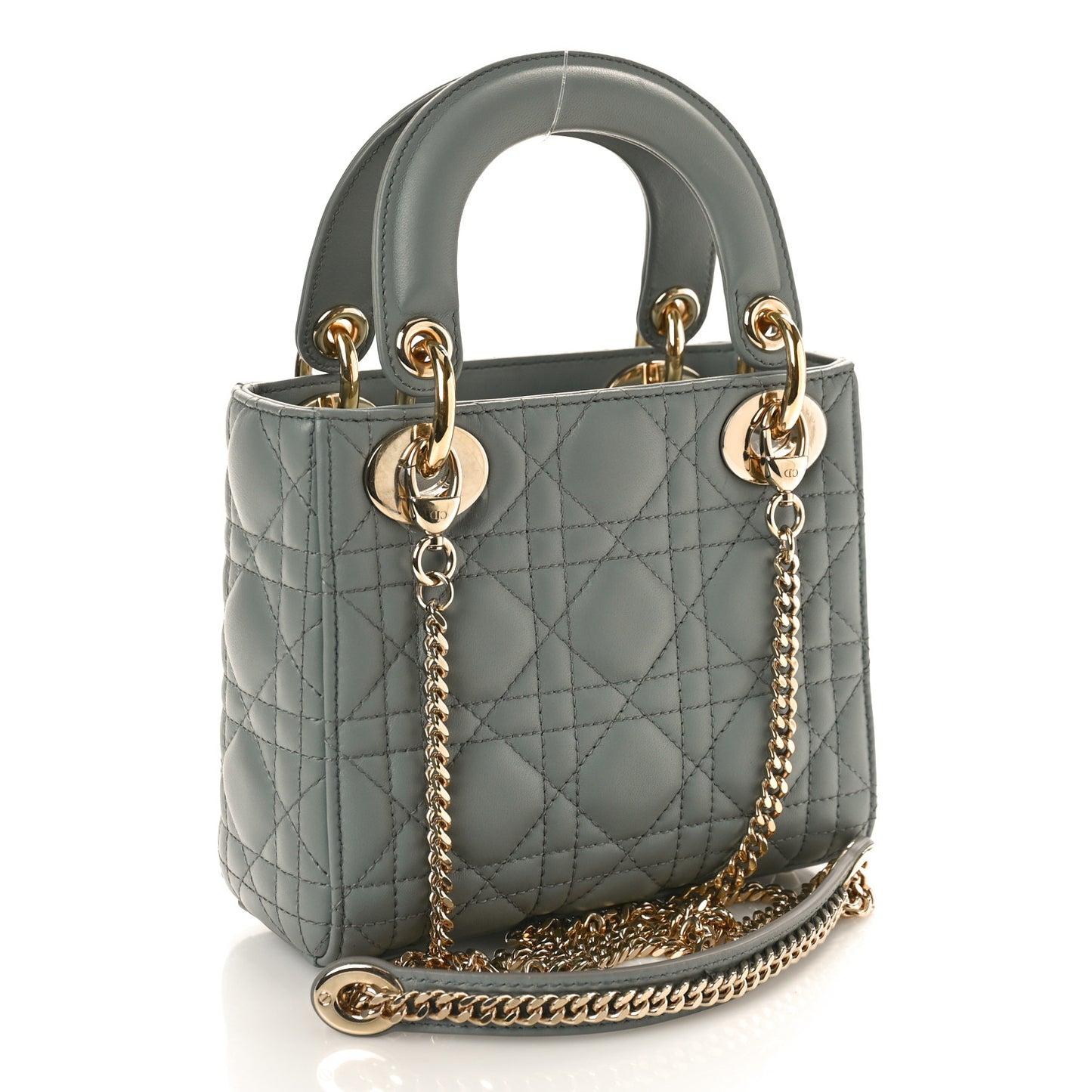 Lambskin Cannage Mini Lady Dior Grey