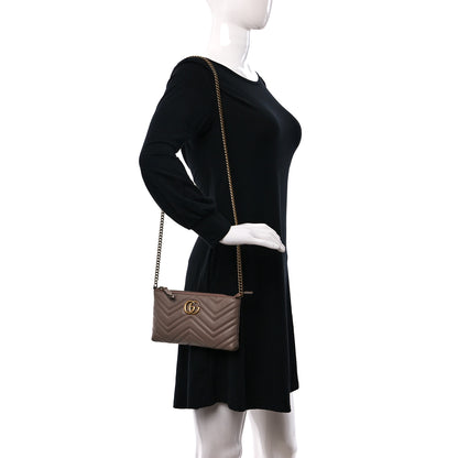 Gucci Calfskin Matelasse Mini GG Marmont Chain Bag Porcelain Rose 2 of 7