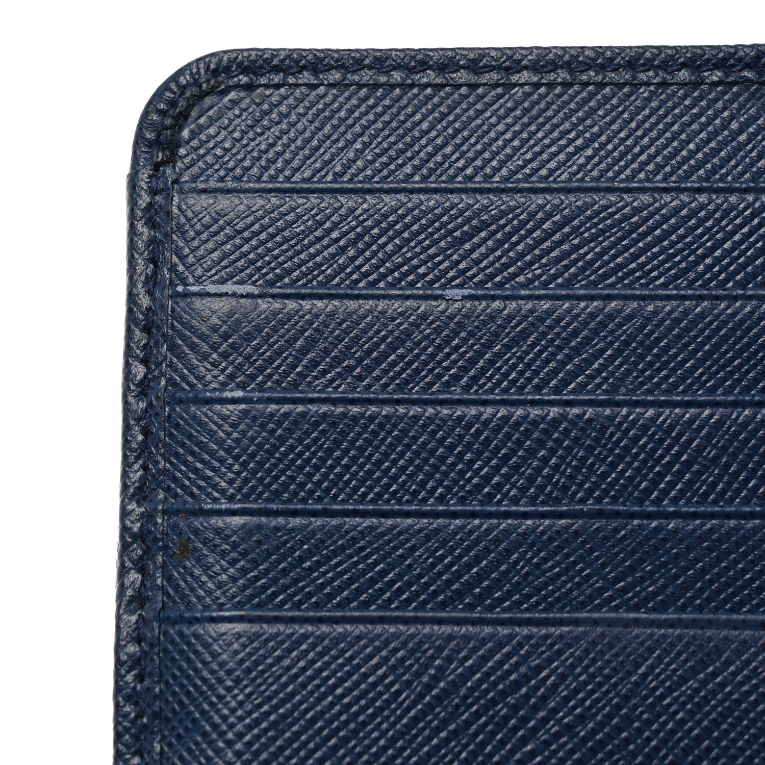 Prada Saffiano Metal Compact Wallet Bluette 12 of 15