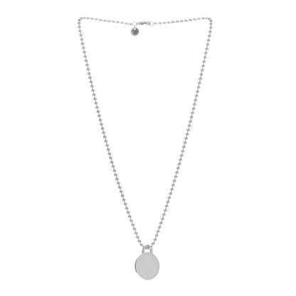 Tiffany Sterling Silver Round Pendant Beaded Chain Necklace 3 of 4