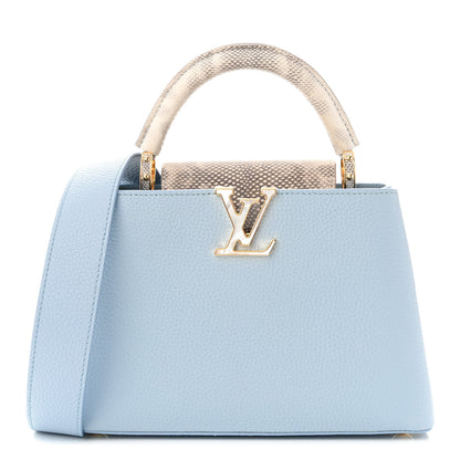 Louis Vuitton Taurillon Calfskin Karung Patchwork Capucines BB Olympe Blue 1 of 10