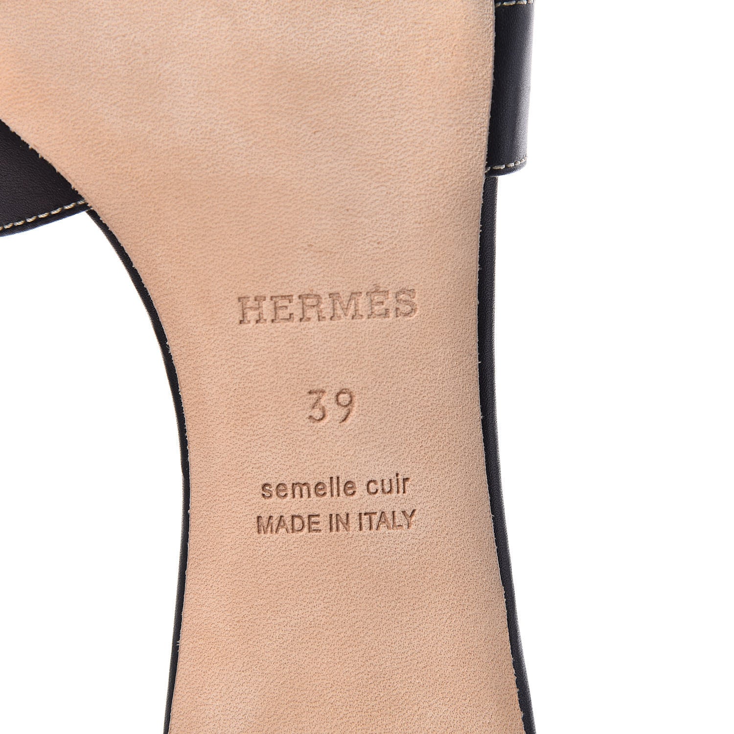Hermes Calfskin Oasis Sandals 39 Black 6 of 11