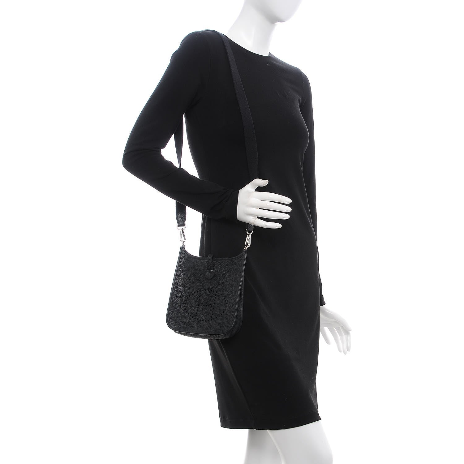 Hermes Taurillon Clemence Evelyne TPM Black 2 of 8