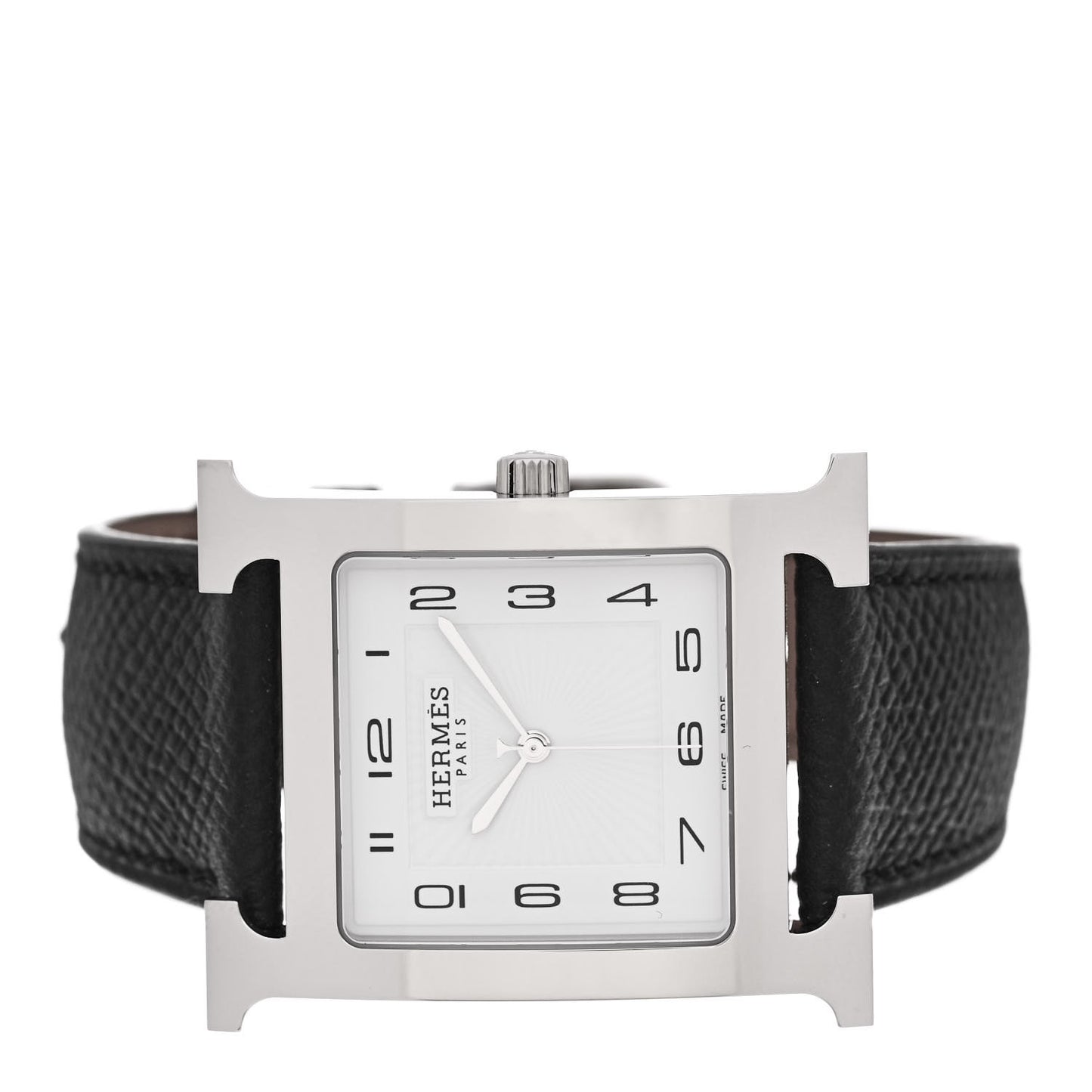 Stainless Steel Epsom 30.5mm Heure H Hour Quartz Watch Noir