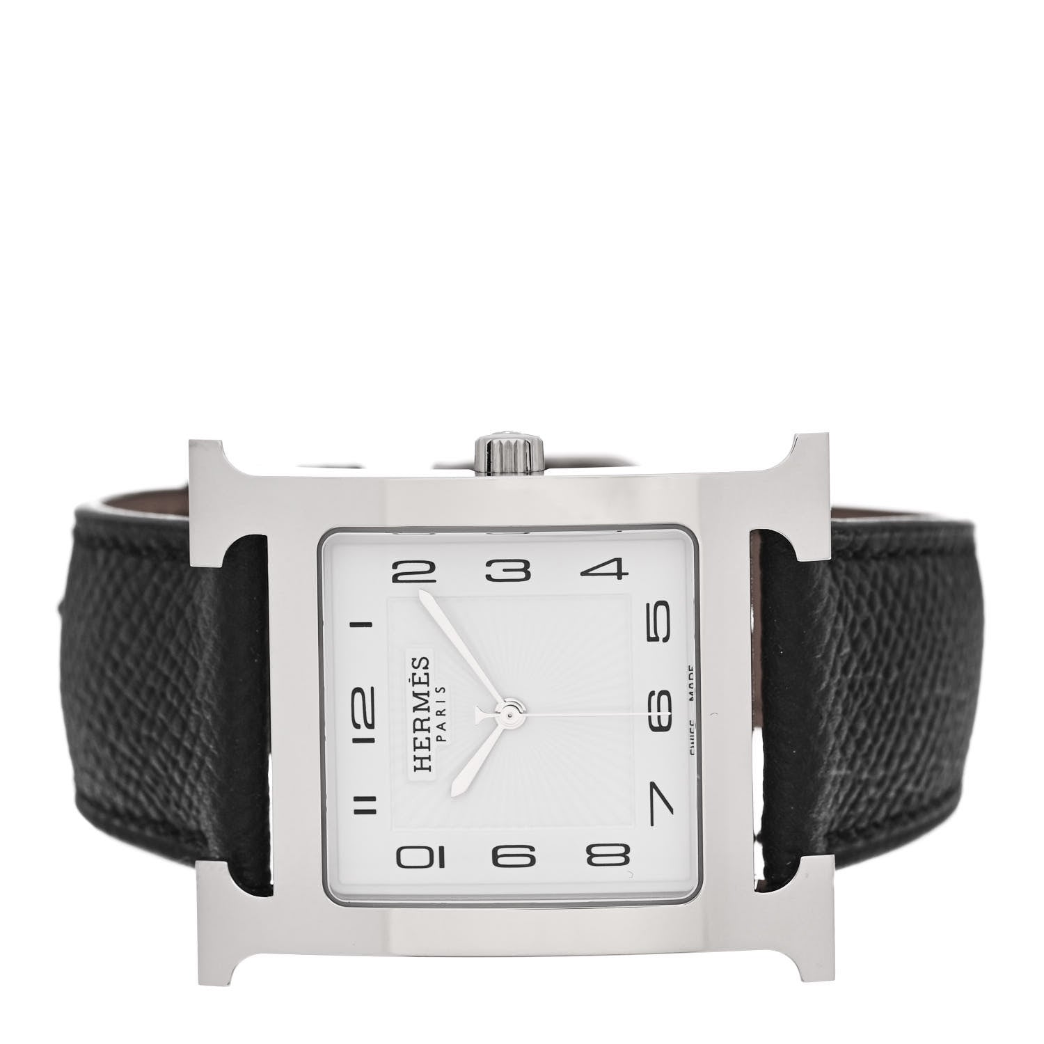 Hermes Stainless Steel Epsom 30.5mm Heure H Hour Quartz Watch Noir 2 of 5