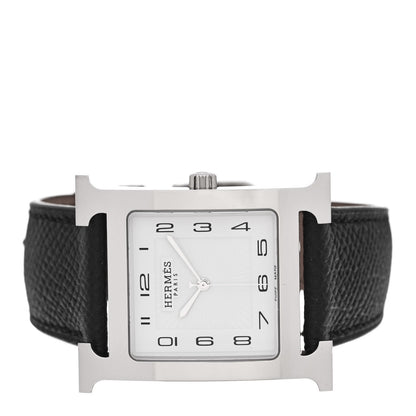 Hermes Stainless Steel Epsom 30.5mm Heure H Hour Quartz Watch Noir 2 of 5