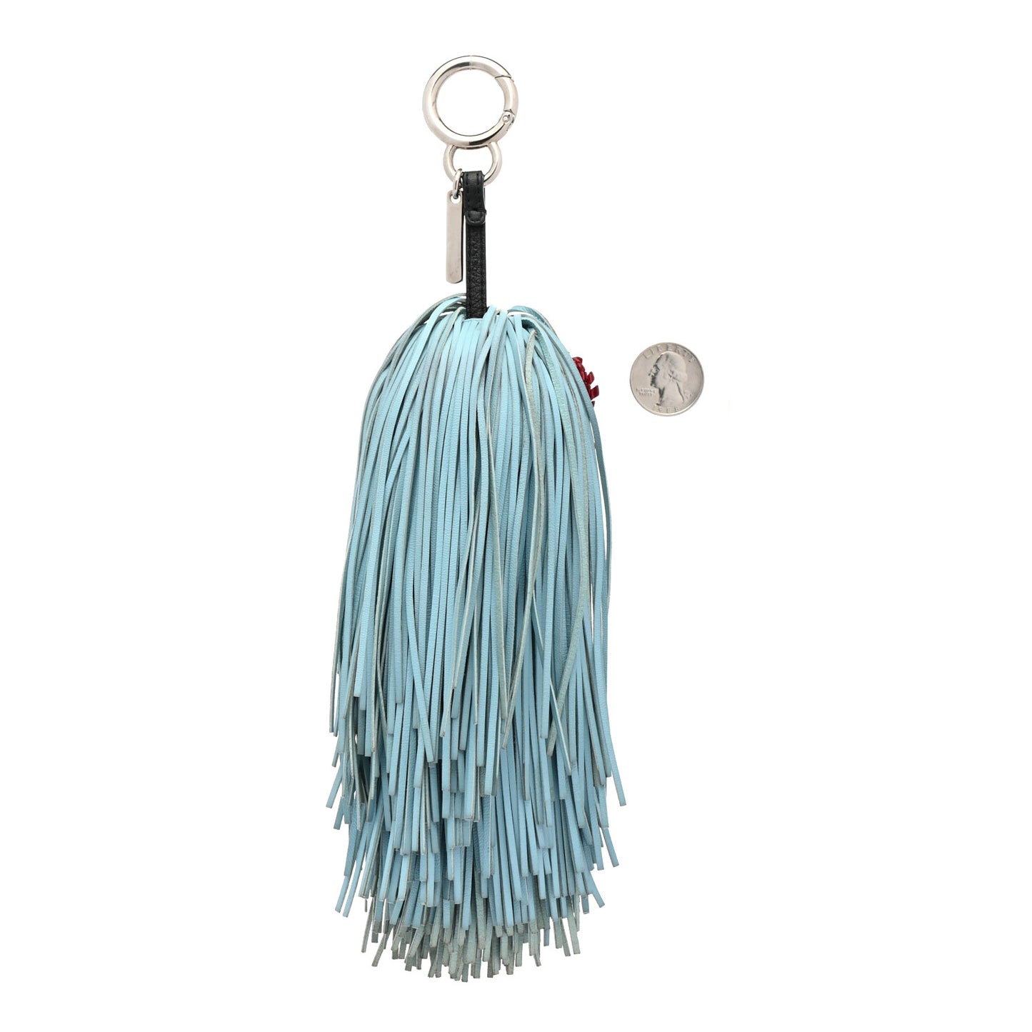 Nappa Eyes Fringe Bag Bug Charm Beige Turchese Pallido Multicolor