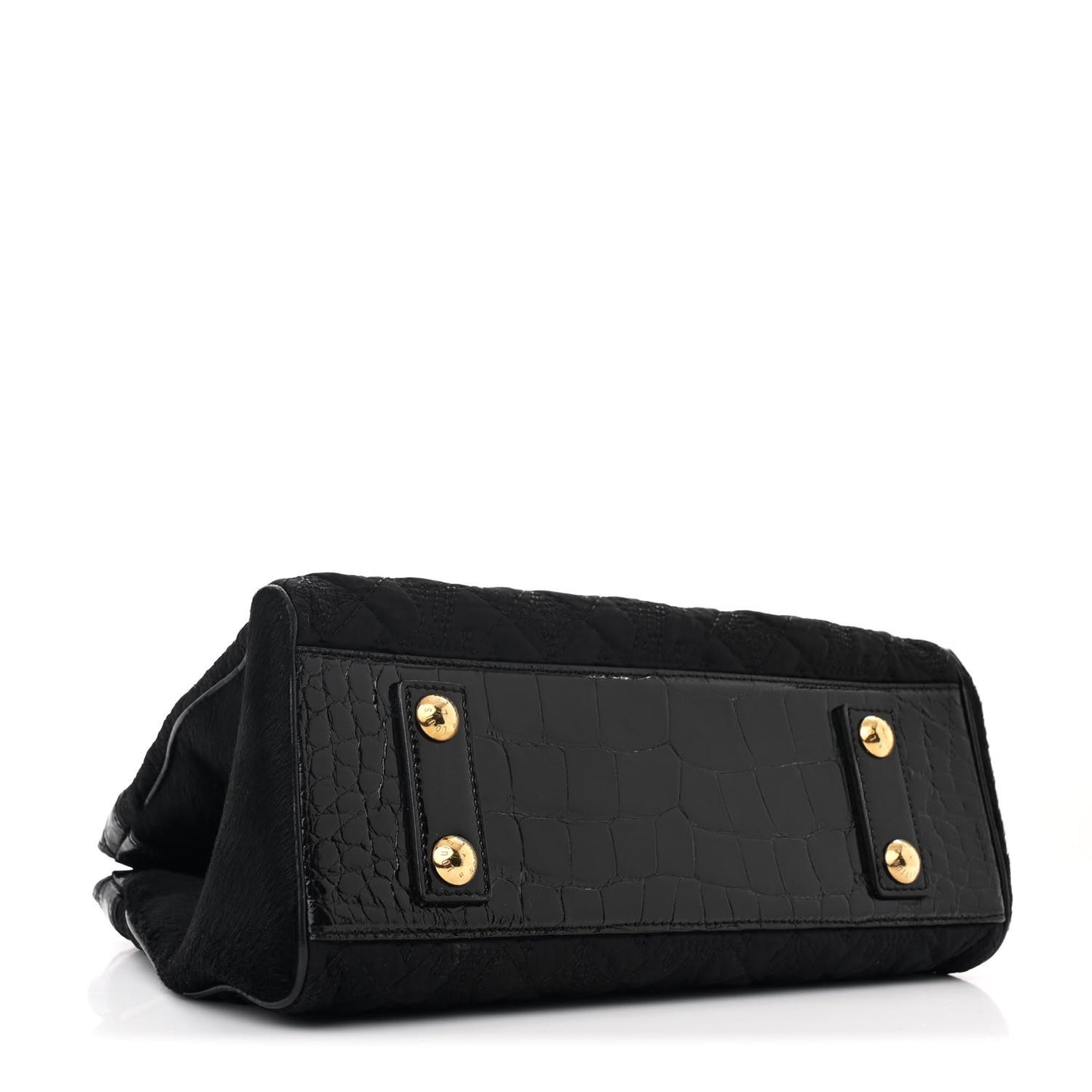 Monogram Silk Pony Hair Alligator Trim Linda Black