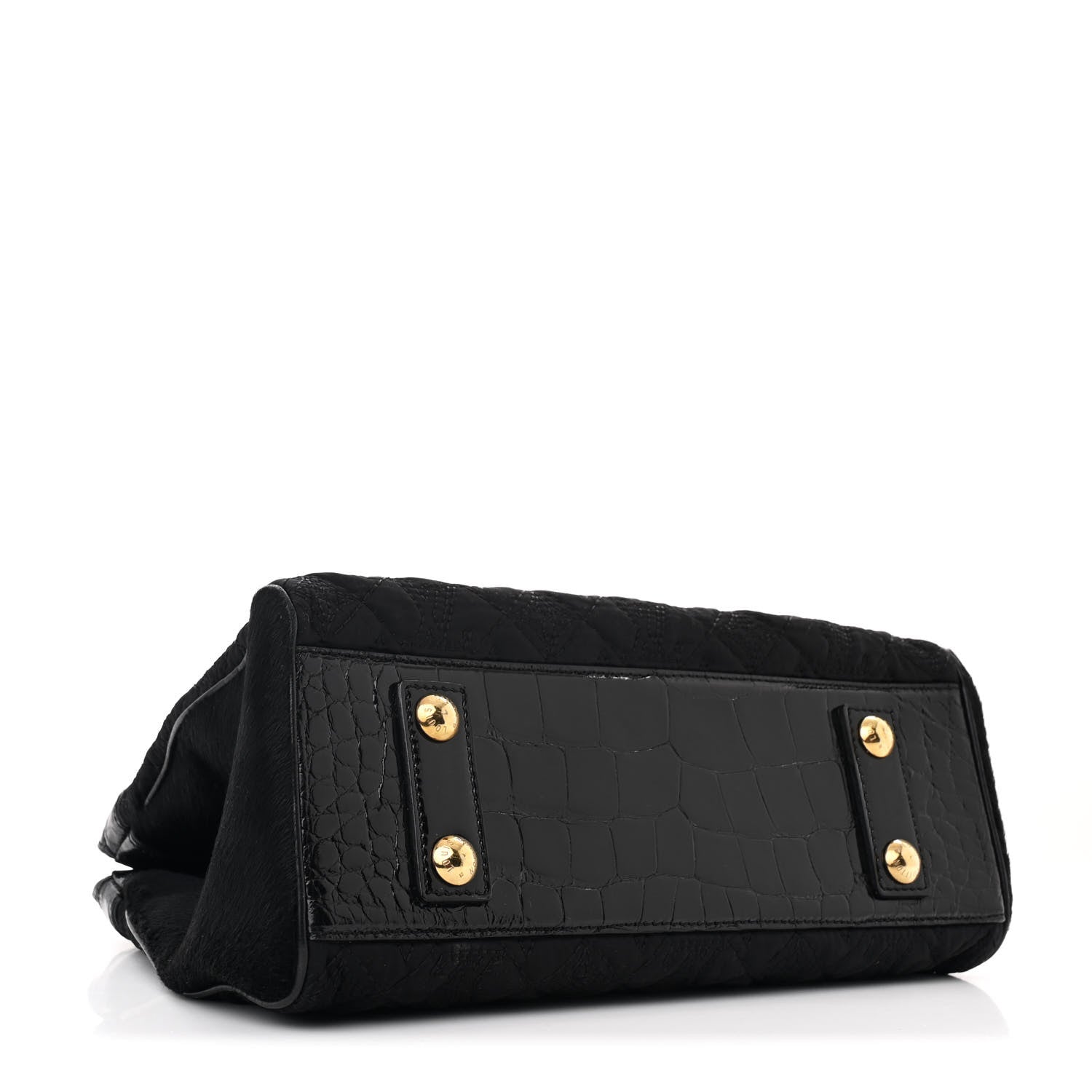 Louis Vuitton Monogram Silk Pony Hair Alligator Trim Linda Black 4 of 10