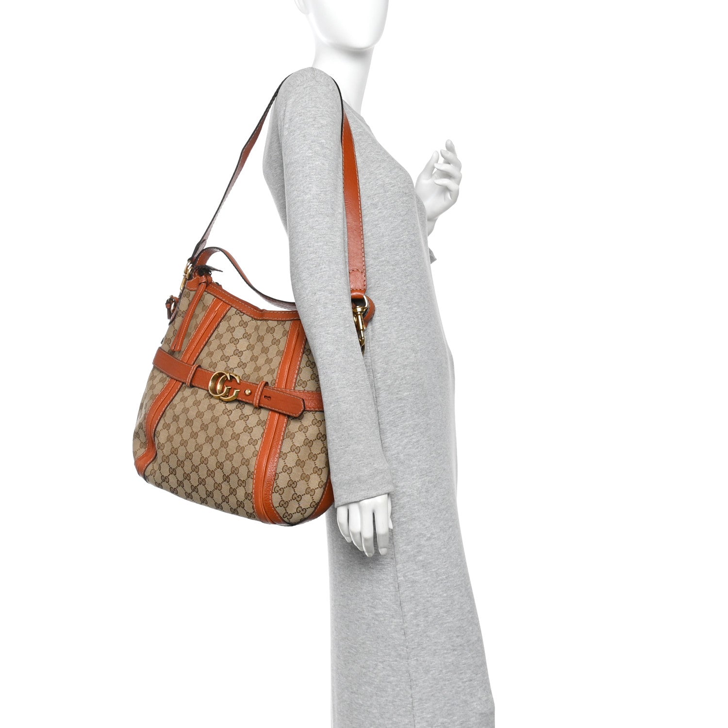 Gucci Monogram Medium GG Running Hobo Orange 2 of 10