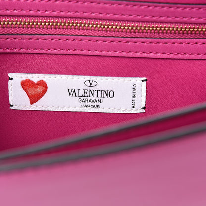 Valentino Garavani Shiny Nappa L'Amour Rockstud Shoulder Bag Fuxia 6 of 14
