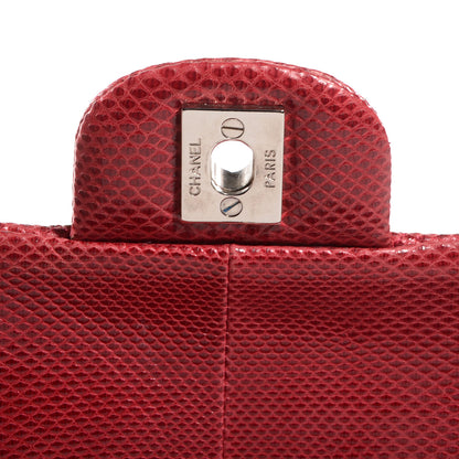 Chanel Lizard Quilted Medium Double Flap Red 5 of 9