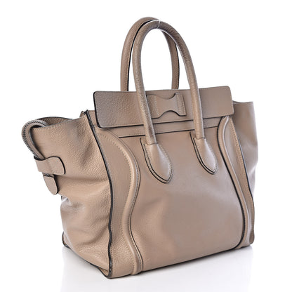 Celine Drummed Calfskin Mini Luggage Dune 3 of 16