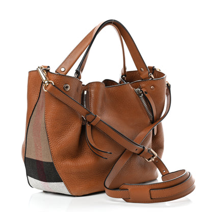 Burberry Brit Calfskin House Check Medium Maidstone Saddle Brown 2 of 11