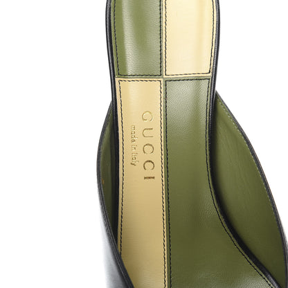 Gucci Malaga Kid Half Moon GG Square Toe Slide Sandals 37 Black 6 of 10