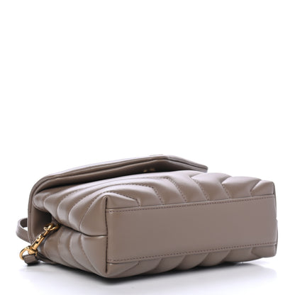 Saint Laurent Calfskin Y Quilted Monogram Toy Loulou Crossbody Bag Taupe 3 of 4