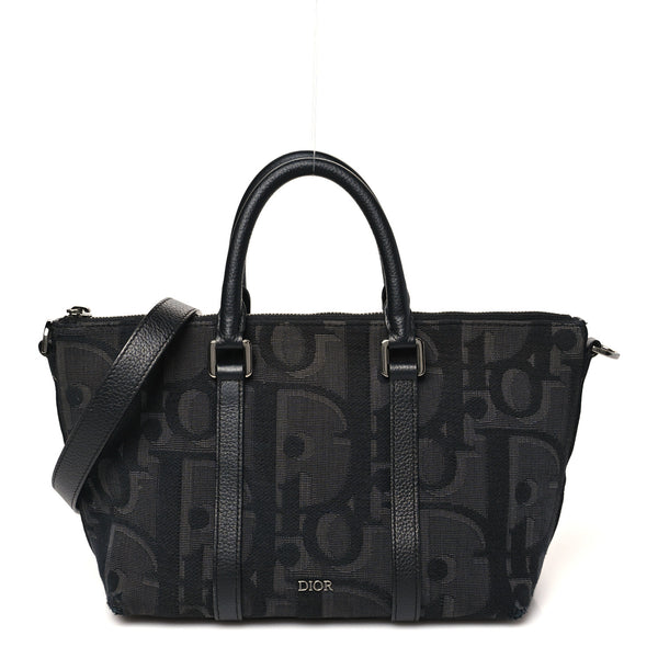 Christian Dior Maxi Oblique Jacquard Weekender 25 Black 1861152