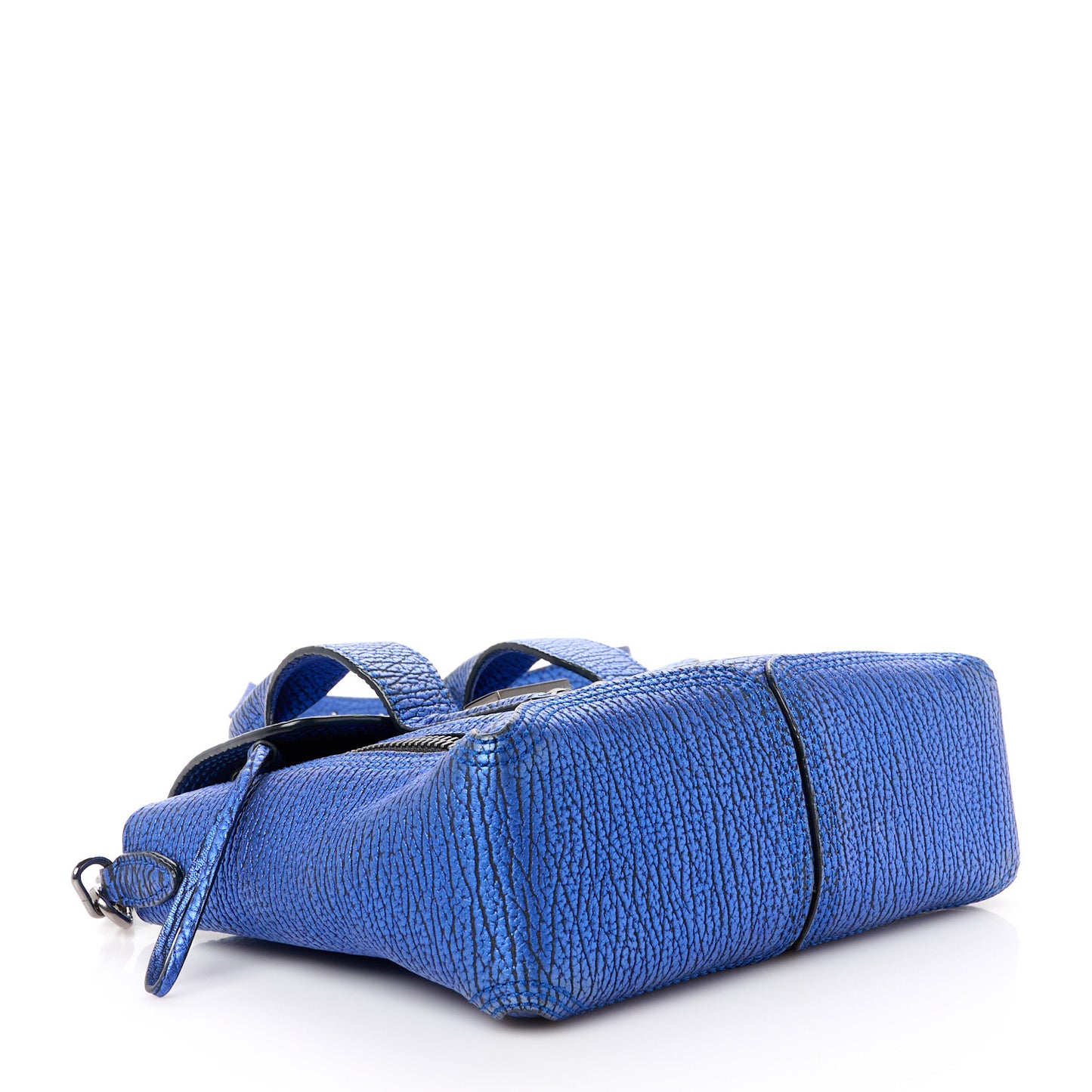 Metallic Textured Calfskin Mini Pashli Satchel Electric Blue