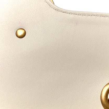 Gucci Calfskin Matelasse Mini GG Marmont Shoulder Bag White 15 of 21