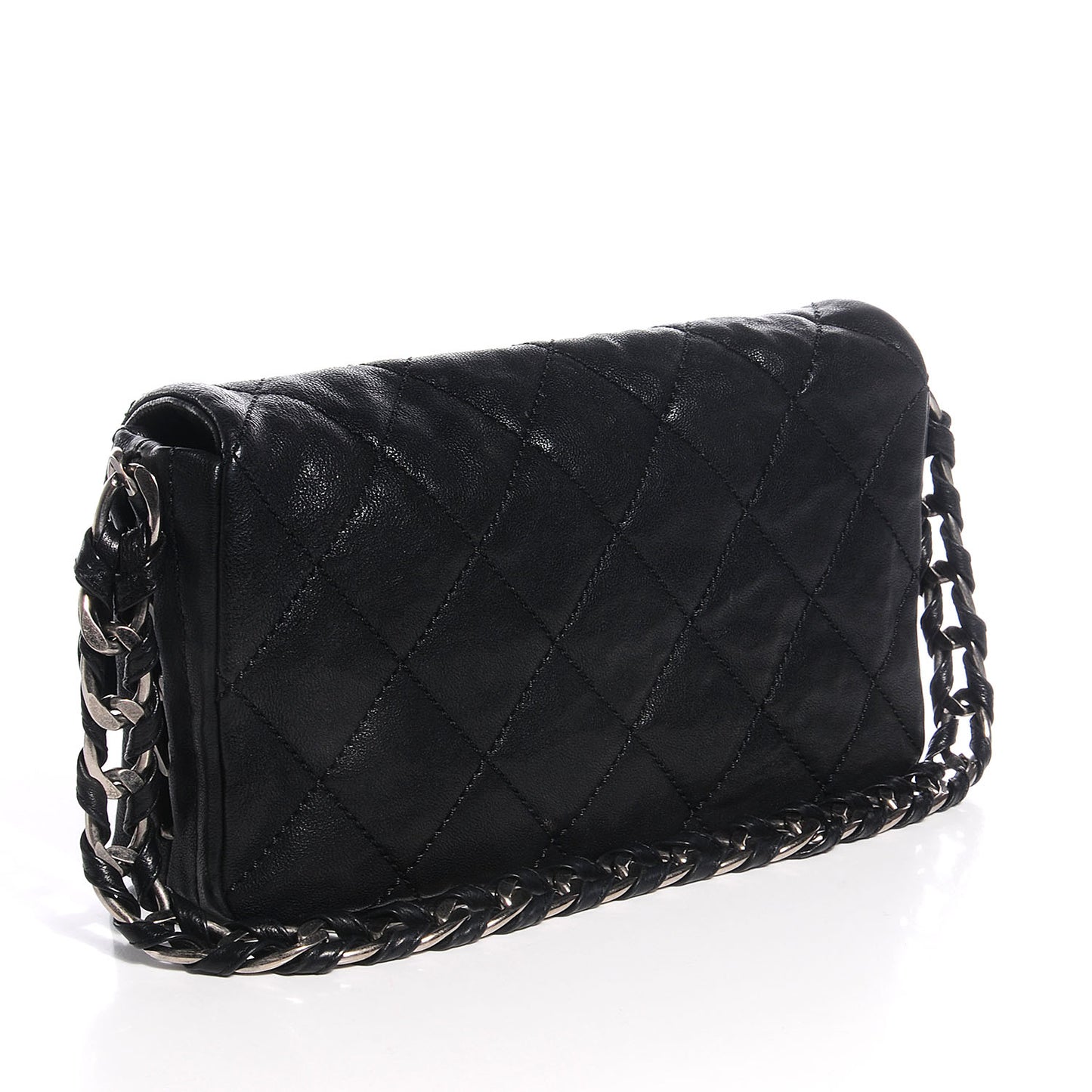 Calfskin Modern Chain Flap Black