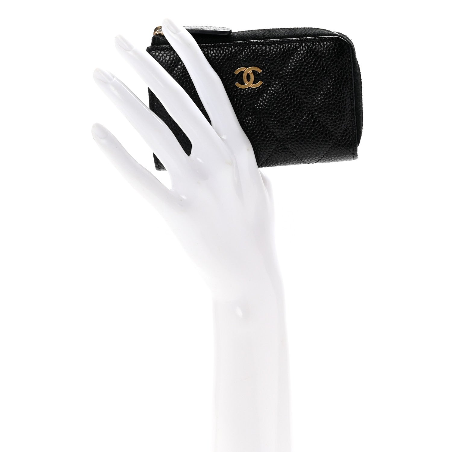 Chanel Caviar Quilted Zipped Key Holder Case Black 2 of 10