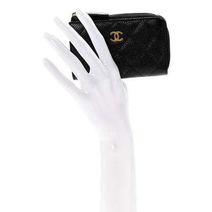 Chanel Caviar Quilted Zipped Key Holder Case Black 2 of 10