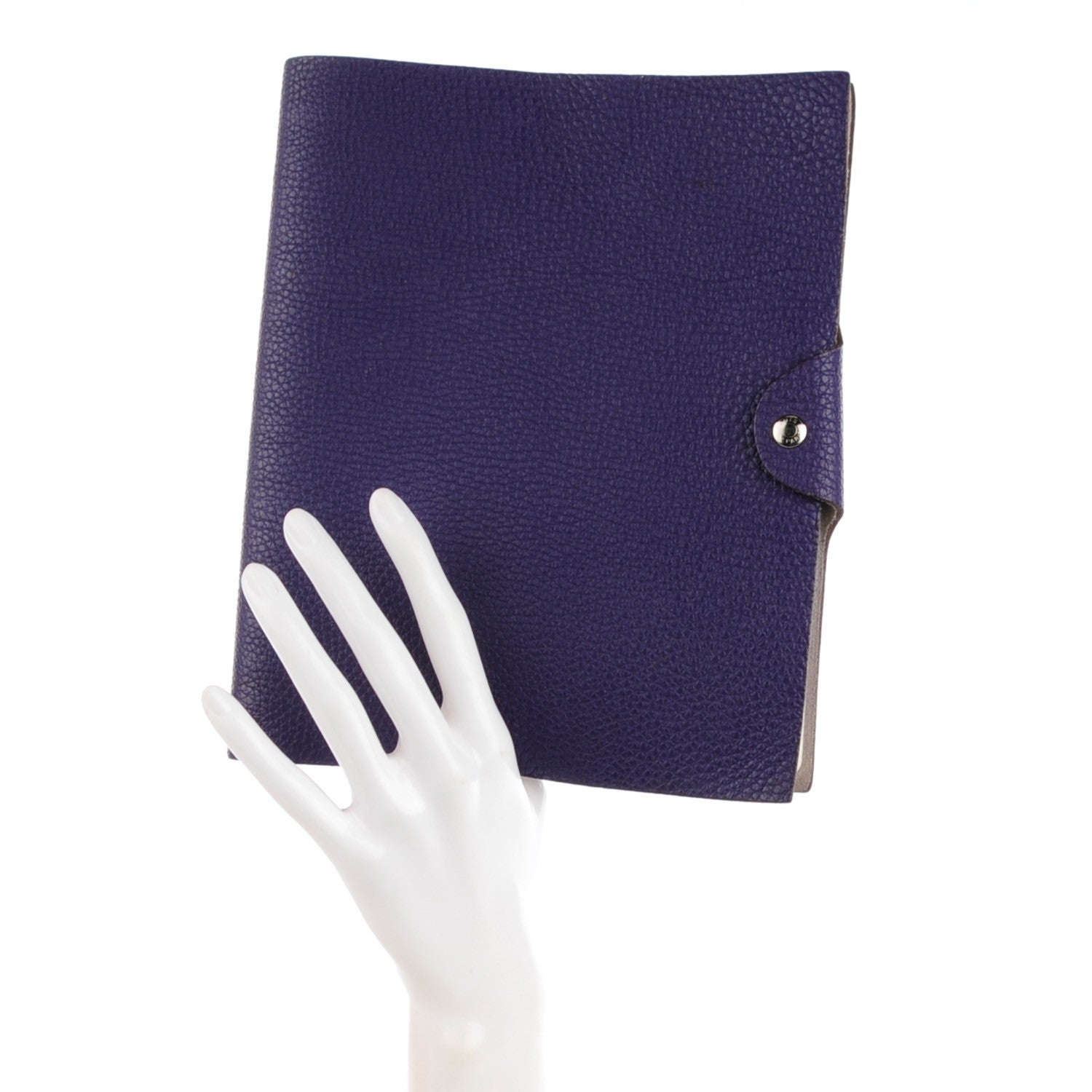 Hermes Taurillon Clemence Ulysse MM Notebook Cover Iris 3 of 10