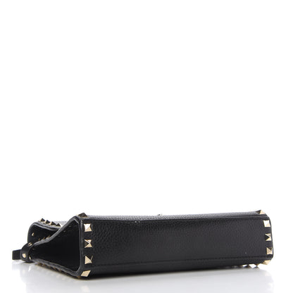Valentino Garavani Pebbled Calfskin Medium Rockstud Flip Lock Crossbody Bag Black 4 of 10