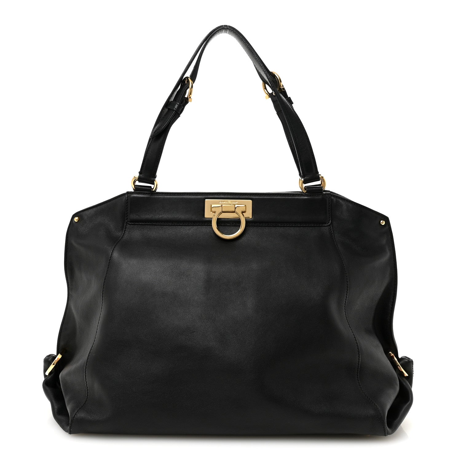 Salvatore Ferragamo Calfskin Trifolio Tote Black 1 of 9
