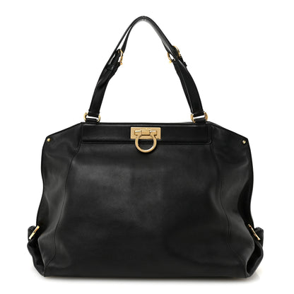 Salvatore Ferragamo Calfskin Trifolio Tote Black 1 of 9