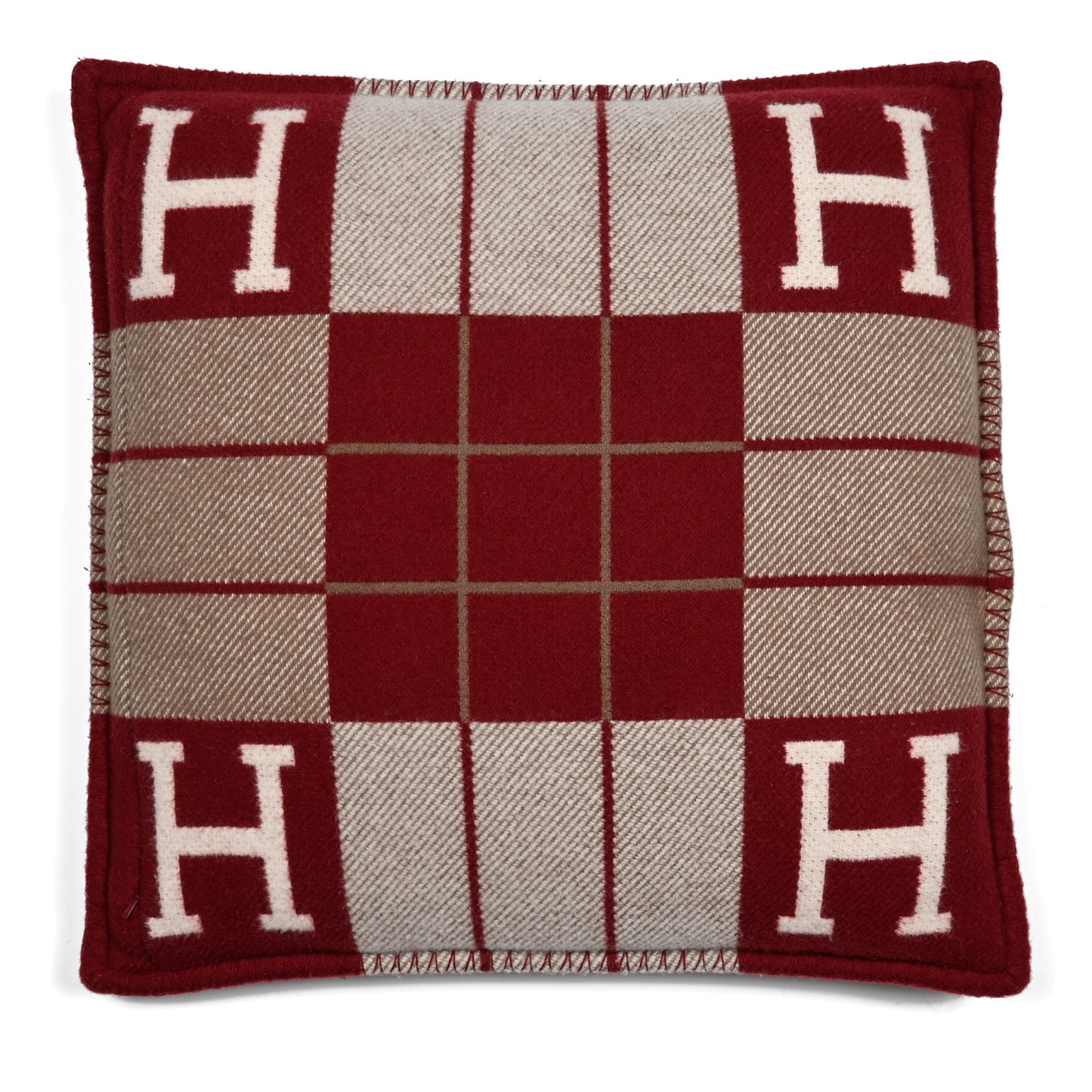 Wool Cashmere Avalon III Pillow PM Ecru Rouge