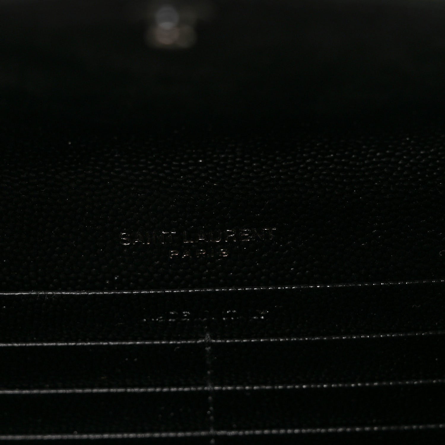 Saint Laurent Grain De Poudre Matelasse Chevron Monogram Flap Wallet Black 6 of 9