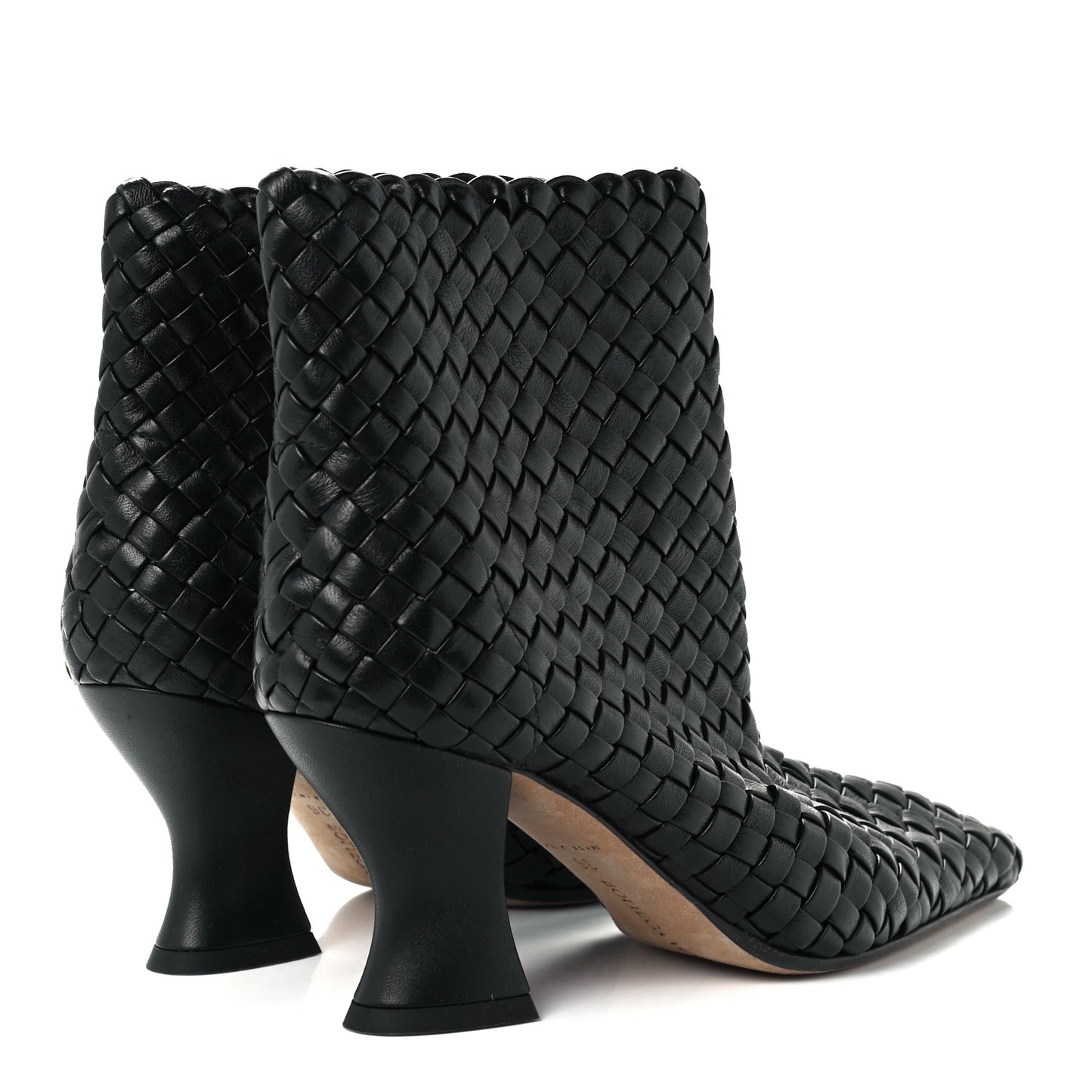 Nappa Intrecciato Ankle Boots 36 Black