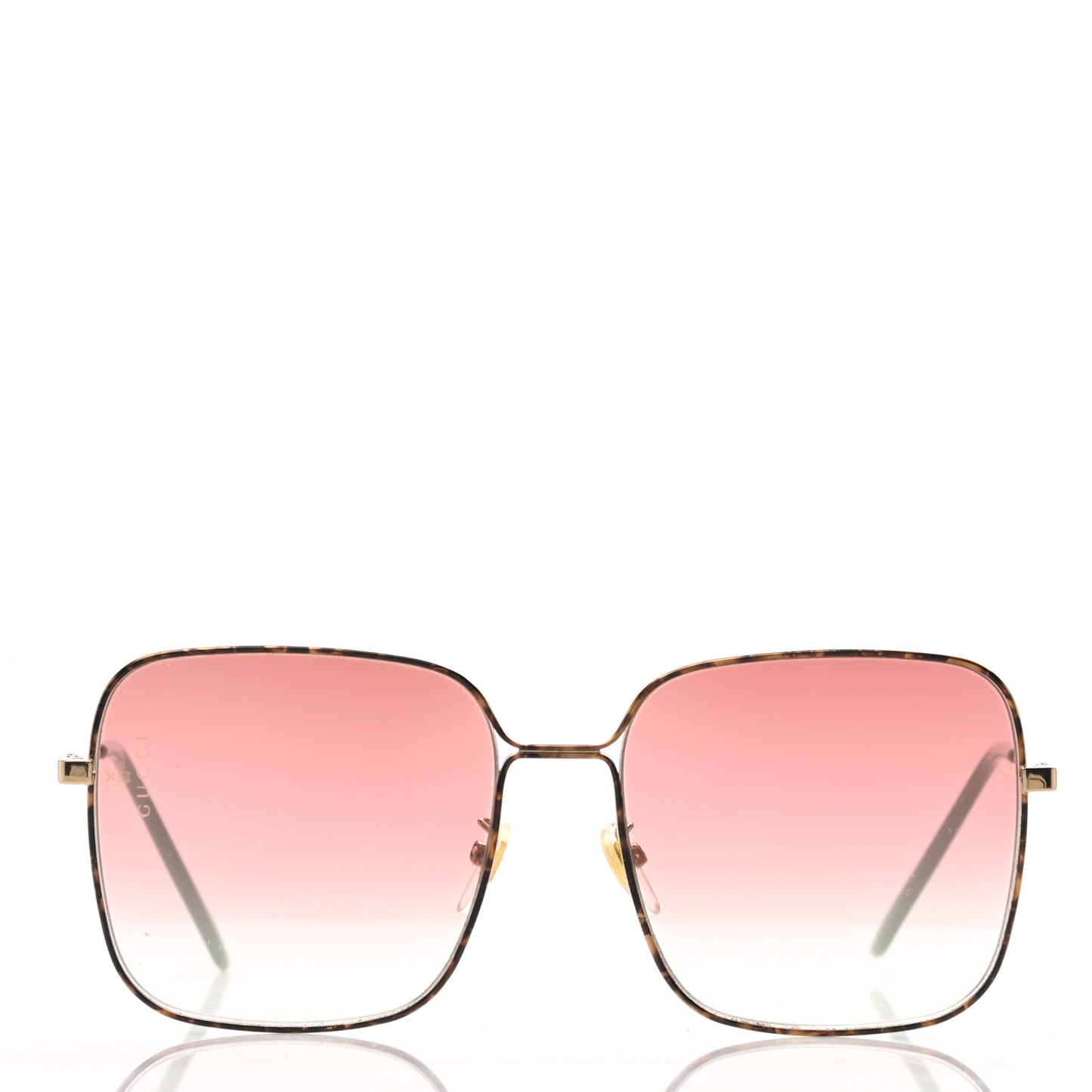 Metal Square Frame Sunglasses GG0443S Gold Pink