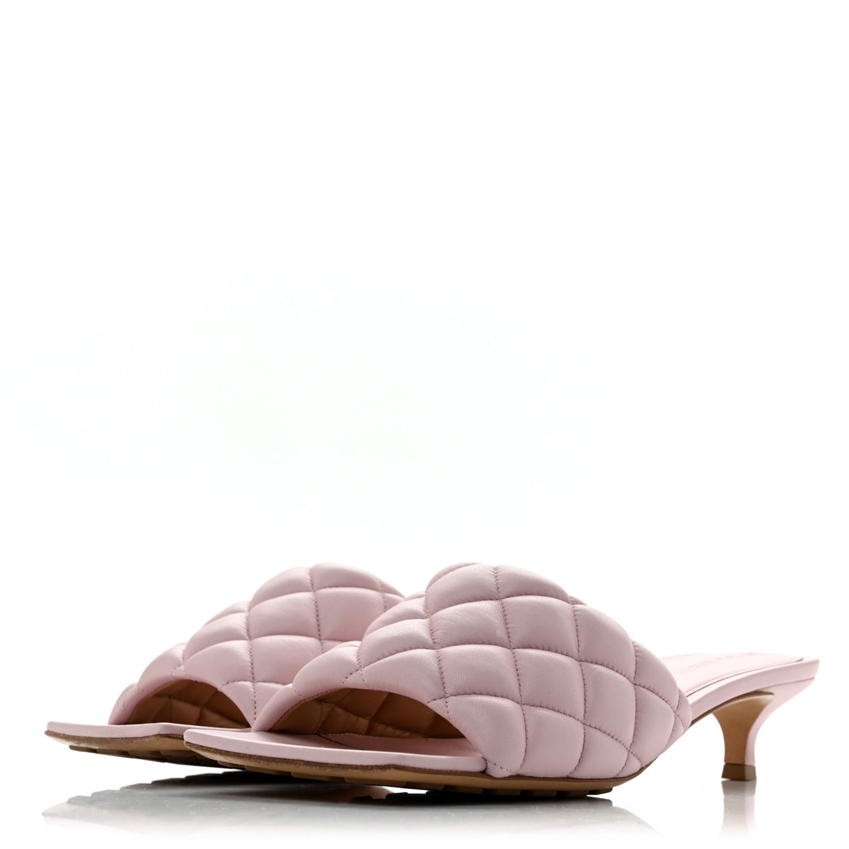 Bottega Veneta Nappa Padded Kitten Heel Mule Sandals 39 Cameo 4 of 12