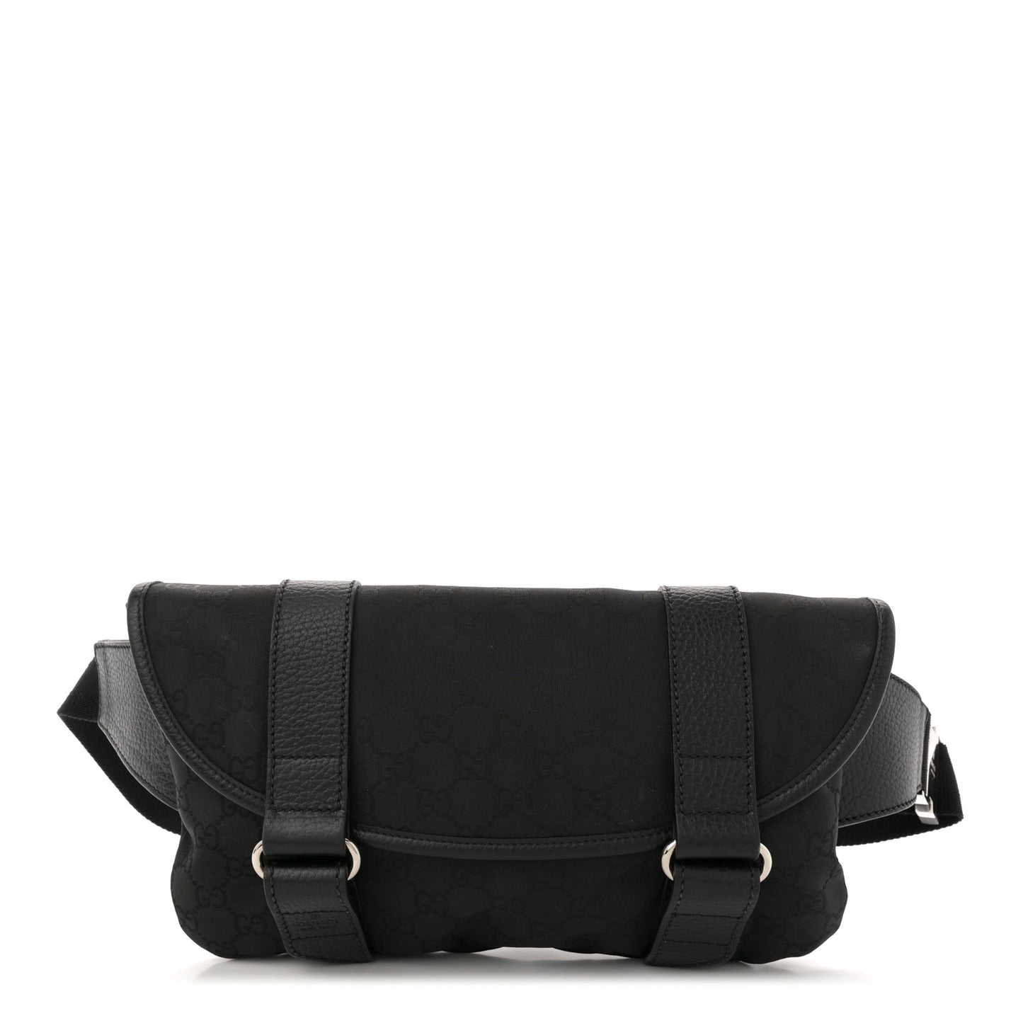 Nylon Monogram Waist Belt Bag  Black
