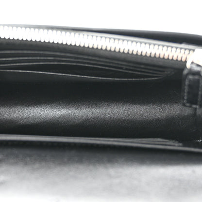 Saint Laurent Calfskin Crocodile Embossed Monogram Sunset Chain Wallet Black 5 of 11